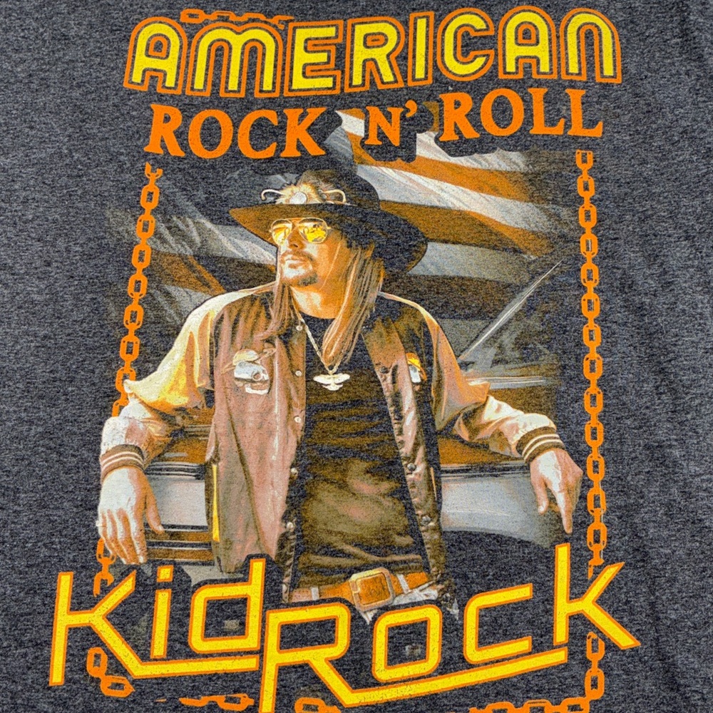 Kid Rock American rock ‘n’ roll gray large unisex T-shirt Bay Island sportswear - Picture 2 of 8